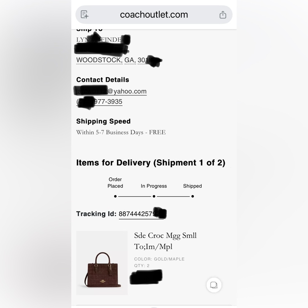 NWT Coach Maggie Small Tote Gold hardware/Maple Crocodile-embossed suede CCC71 - Picture 13 of 16